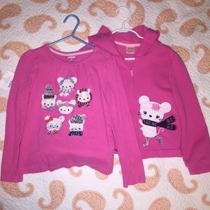 Girls Gymboree Hoodie and Shirt Mouse Pink